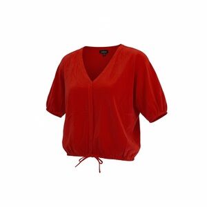 bebe Red V-Neck Blouse